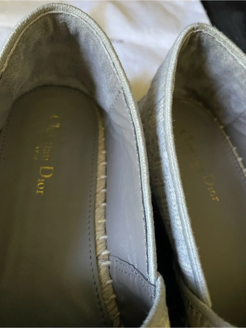 Authentic Christian Dior Gray Logo Espadrilles